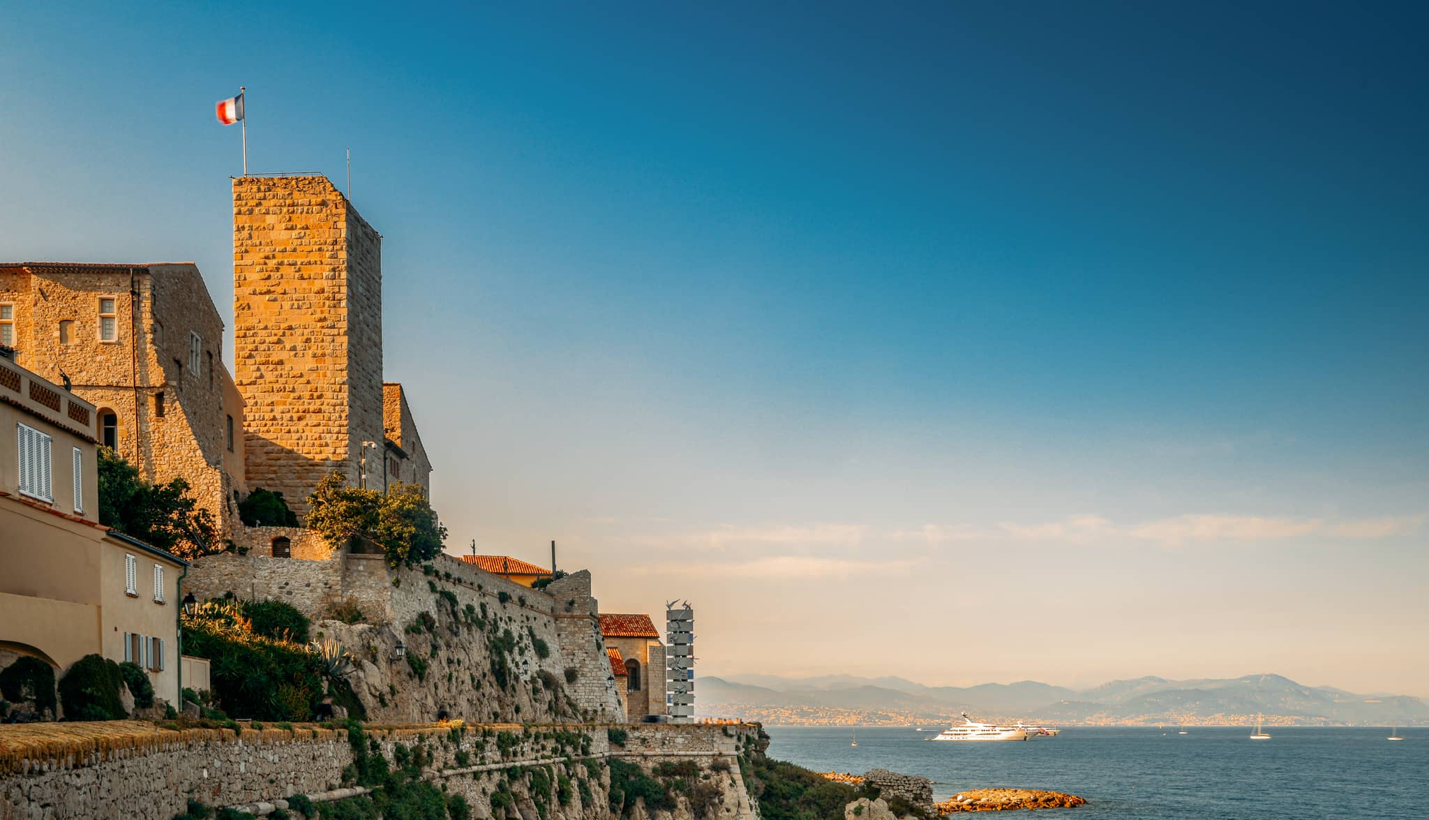 Antibes at sunset, France