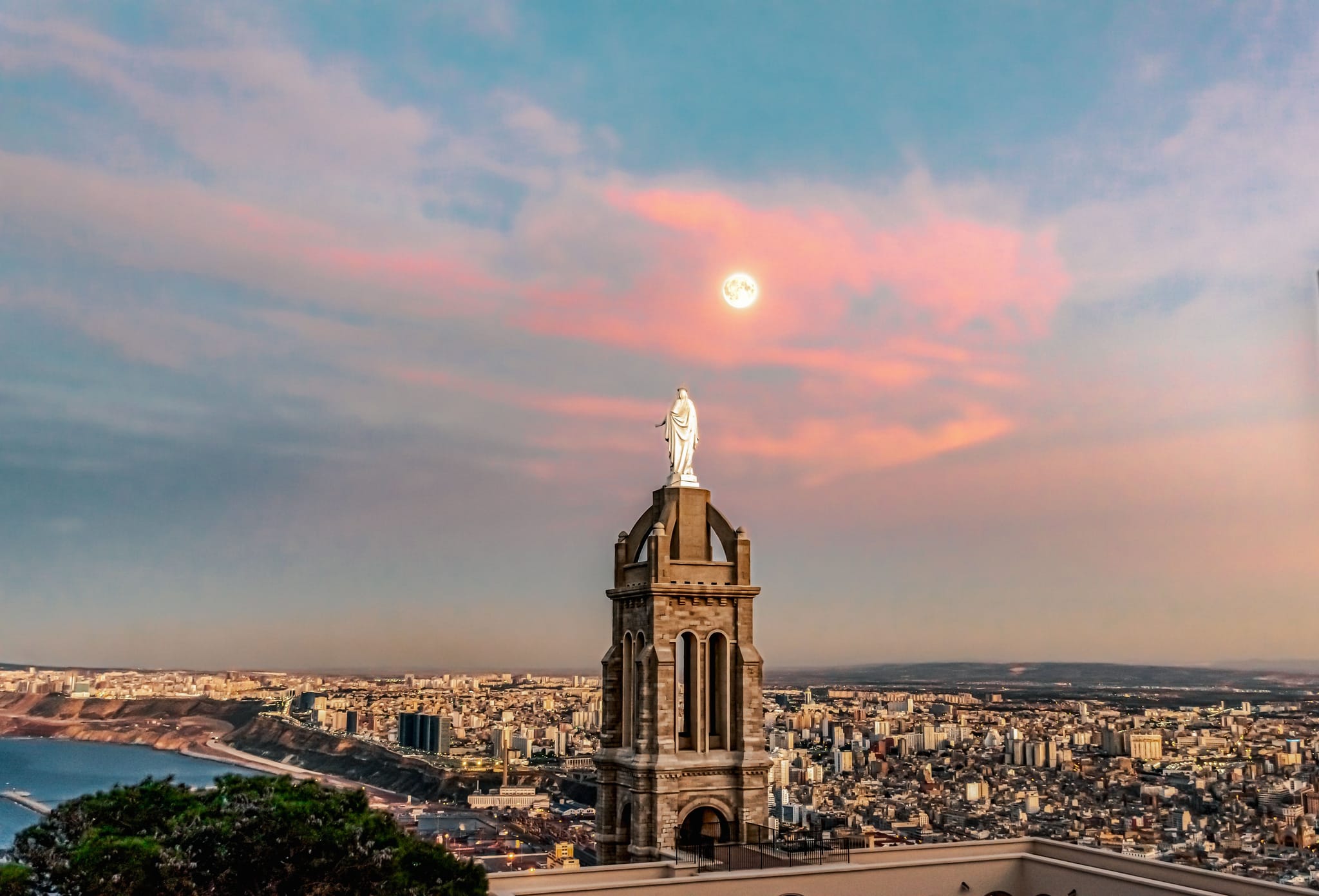 Sun setting over Santa Cruz Fort, Oran, Algeria
