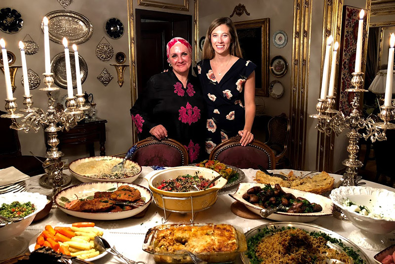 Home-cooked dinner in Cairo, Egypt