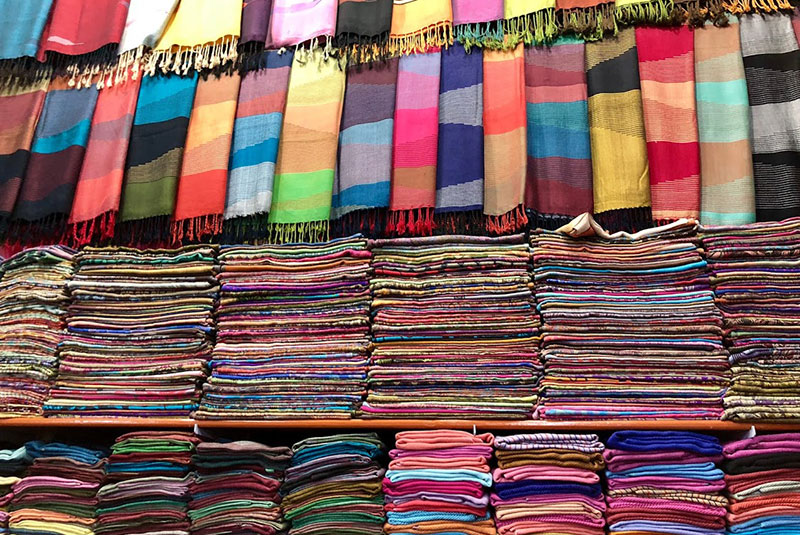 Colorful scarves for sale in Luxor, Egypt