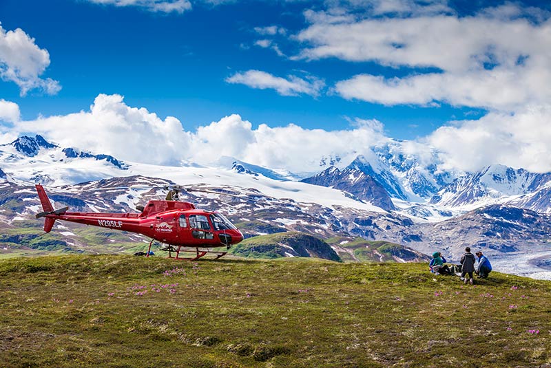 Winterlake Lodge helicopter excursion to a remote picnic spot in the Alaska Range, United States