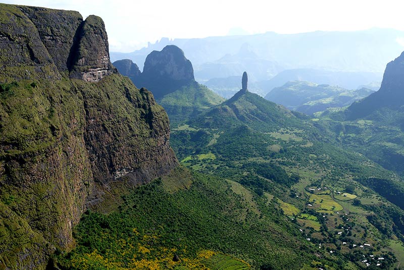 A view over the Tigray region in Ethiopia, known for its rock-hewn cliff churches