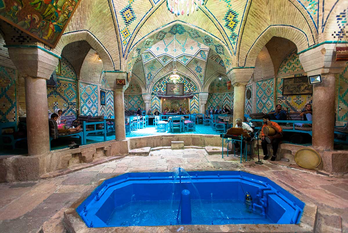 An old hammam that has been transformed into a restaurant in Yazd, Iran.