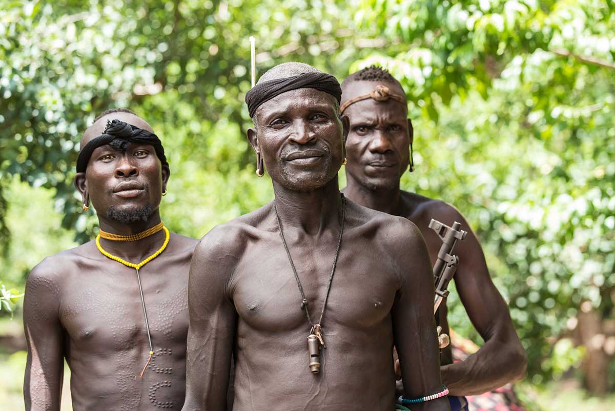 Mursi tribesmen, Omo Valley, Ethiopia