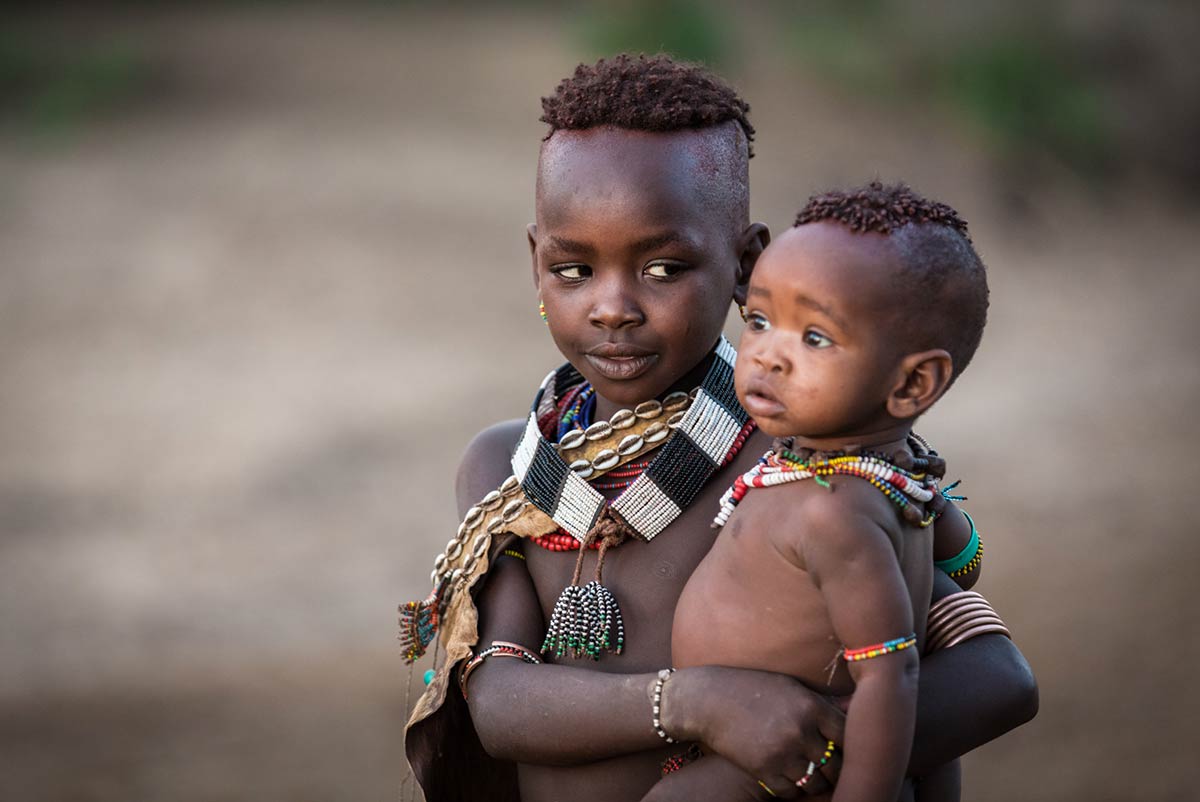 Hamar kids, Omo valley, Ethiopia