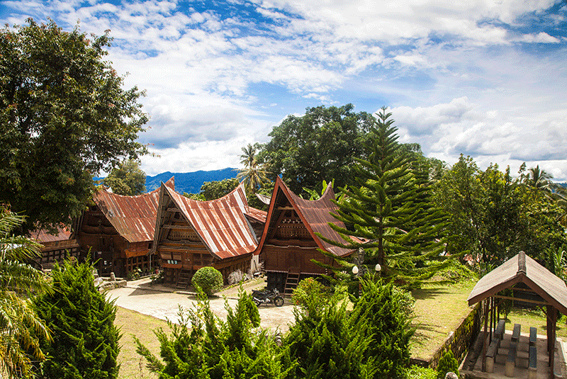 Traditional Batak wooden houses in Sumatra, Indonesia