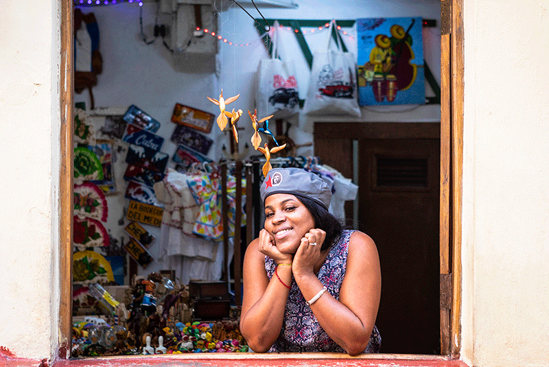 A shop keeper in Havana, Cuba