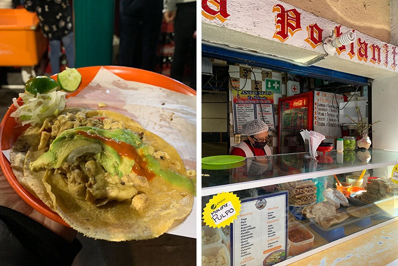 Street food in Mexico City and Puebla, Mexico