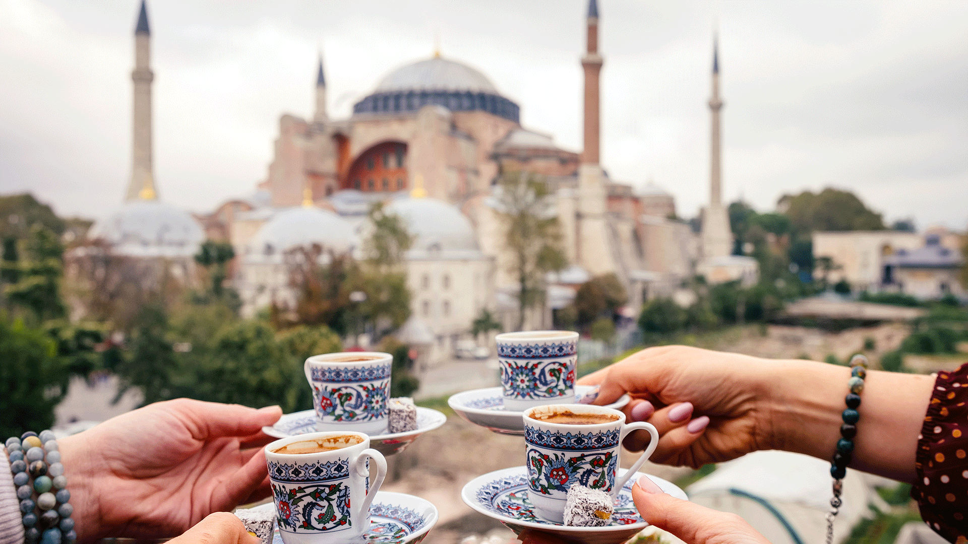 Tea outside the Hagia Sophia